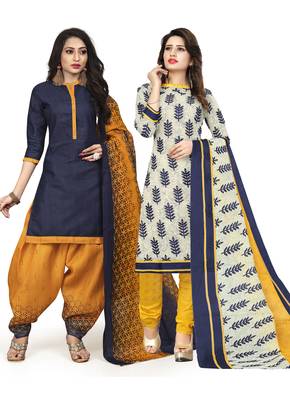 Navy-Blue Printed Cotton Salwar 1