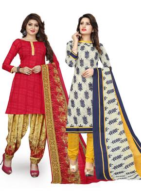 Red Printed Cotton Salwar 1