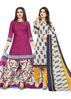 Dark-Pink Printed Cotton Salwar 1