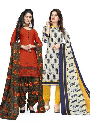 Orange Printed Cotton Salwar 1