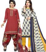 Maroon Printed Cotton Salwar