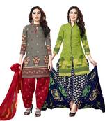 Grey Printed Cotton Salwar