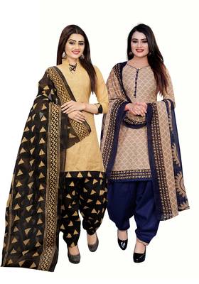 Beige Printed Cotton Salwar 1