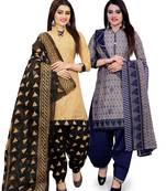 Beige Printed Cotton Salwar
