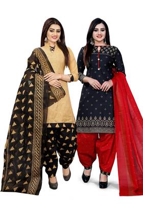 Beige Printed Cotton Salwar 1