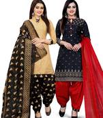 Beige Printed Cotton Salwar