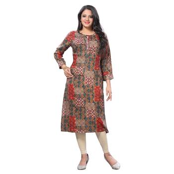 Multicolor printed rayon kurtas-and-kurtis 1