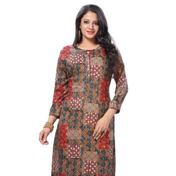 Multicolor printed rayon kurtas-and-kurtis 4