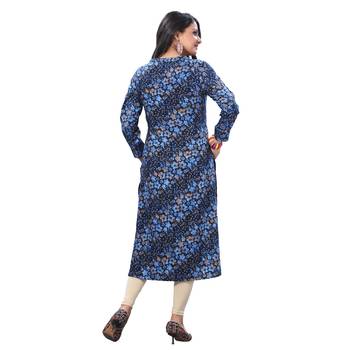 Blue printed rayon kurtas-and-kurtis 2