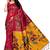 Pink printed art silk saree with blouse
