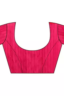 Pink printed silk blend saree with blouse