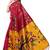 Pink printed art silk saree with blouse