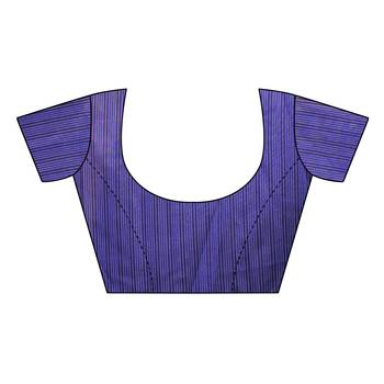 Violet printed art silk saree with blouse 3