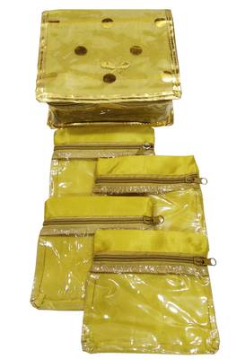 Shree Shyam Products Golden Small Pouch Jewellery Cosmetic Organizer Kit For Womens 2