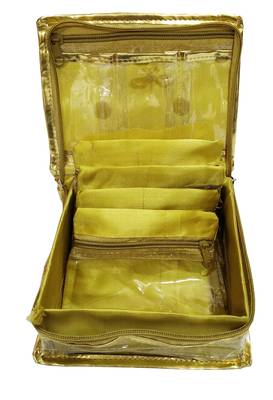Shree Shyam Products Golden Small Pouch Jewellery Cosmetic Organizer Kit For Womens 3