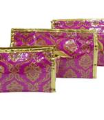 Shree Shyam Products Brocade Designer Utility Plastic Coated Pouch Bags For Ladies
