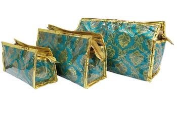 Shree Shyam Products Brocade Designer Utility Plastic Coated Pouch Bags For Ladies 2