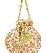 Shree Shyam Products Silk Potli With Metal Bead and Jari Work