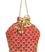 Shree Shyam Products Silk Ethnic Potli With Metal Bead and Jari Work