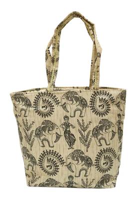 Shree Shyam Products Warli Printed Silk Bag with Zipper 1