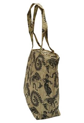 Shree Shyam Products Warli Printed Silk Bag with Zipper 3