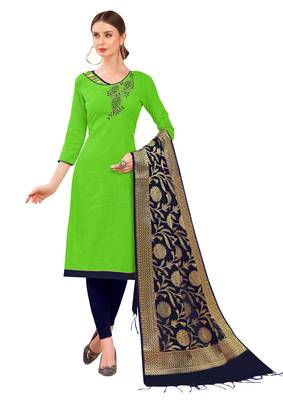 Light-Green Hand Embroidery Cotton Salwar 1