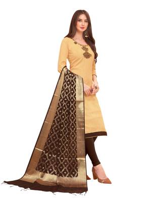 Beige Hand Embroidery Cotton Salwar 1