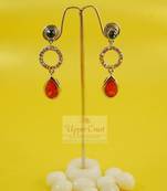 Rhinestone Orange Blue Vintage Fashion Jewellery Earrings