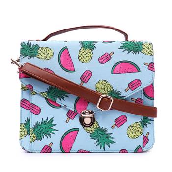 Lychee bags Canvas Printed Satchel Bag 1