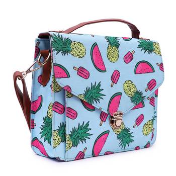 Lychee bags Canvas Printed Satchel Bag 2