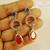 Rhinestone Orange Blue Vintage Fashion Jewellery Earrings