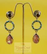 Lavender Rhinestone Crystal Vintage Earrings