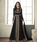 Black embroidered faux georgette salwar