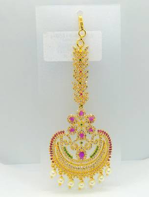 Multicolor cubic zirconia maang-tikka 1