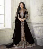 Black embroidered faux georgette salwar