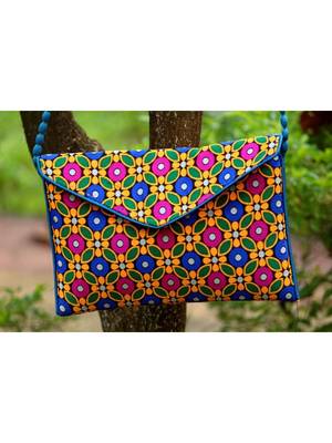 Multicolored Rajasthani Sling Bag With Printed Embroidered Work Pattern 4 1