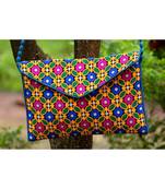 Multicolored Rajasthani Sling Bag With Printed Embroidered Work Pattern 4
