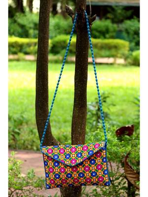 Multicolored Rajasthani Sling Bag With Printed Embroidered Work Pattern 4 2