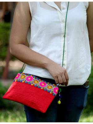 Red Color Sling Bag 2
