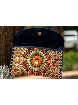 Multicolored Kutch Embroidered Flower Pattern Banjara Sling Bag WIth Dori Style Sling Pattern 1 2