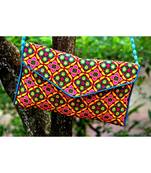 Multicolored Rajasthani Sling Bag With Printed Embroidered Work Pattern 3