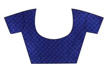 Blue printed art silk saree with blouse 4
