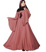Justkartit Women'S Casual Wear Plain Nida Umbrella Abaya Burka With Chiffon Hijab