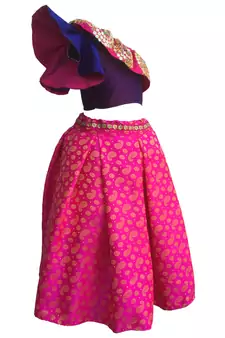 Blue  blouse ,printed Rani chaniya indowestern,designer Lehenha choli  without chunni