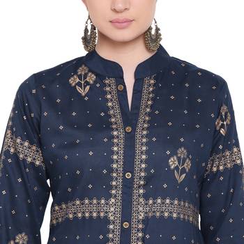 Navyblue printed rayon kurtasandkurtis 5