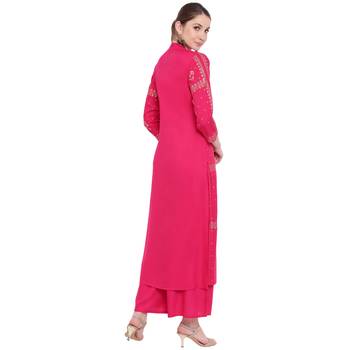 Pink printed rayon kurtas-and-kurtis 2