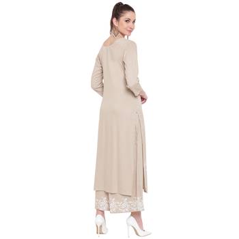 Beige printed rayon kurtasandkurtis 2