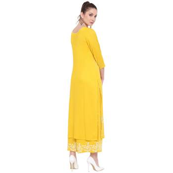 Yellow printed rayon kurtasandkurtis 2