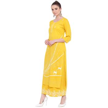 Yellow printed rayon kurtasandkurtis 3
