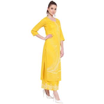 Yellow printed rayon kurtasandkurtis 4